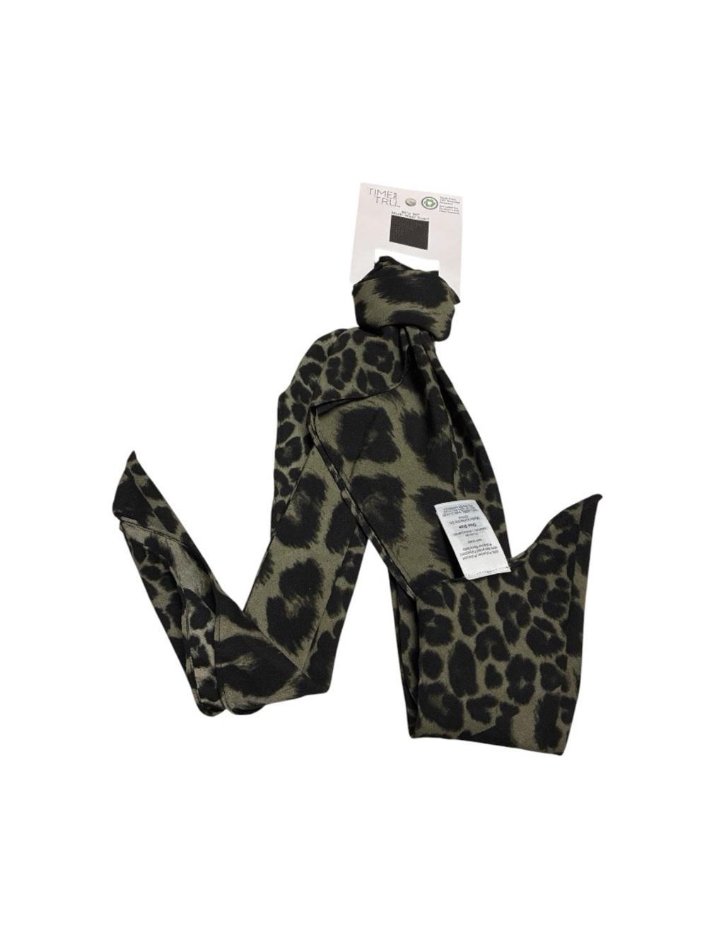 Time and Tru Olive and Black Leopard Print Scarf - Picture 7 of 8